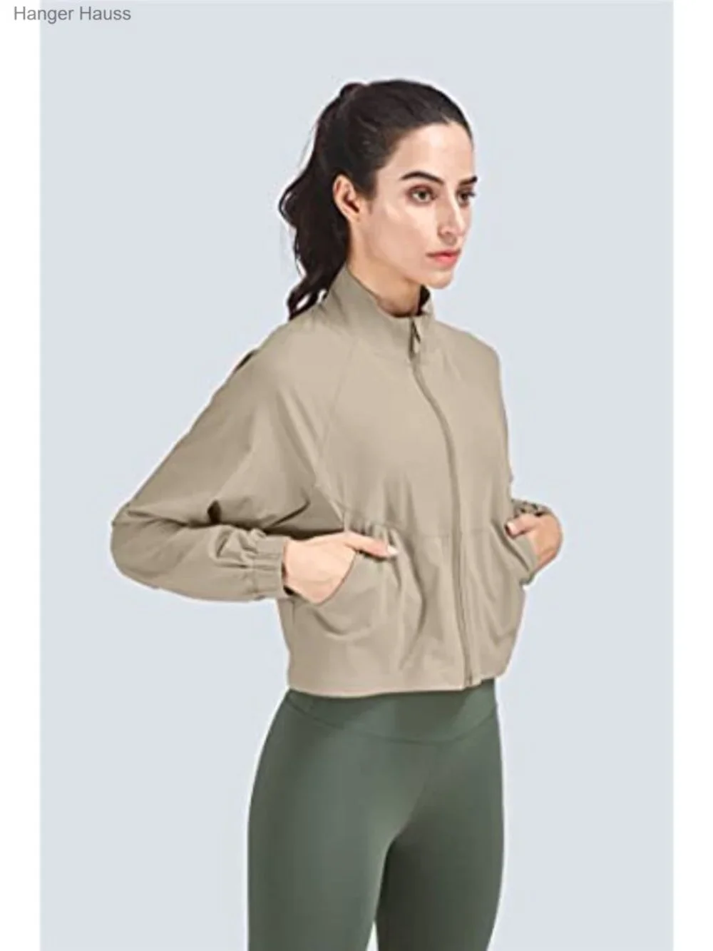 Women's Athletic Cropped Track Jacket UPF 50+
